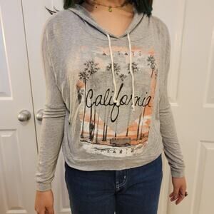 Always california dreaming womens medium gray pullover hoodie